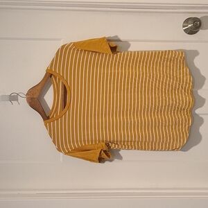 American Eagle Soft & Sexy Mustard Striped Tee XS